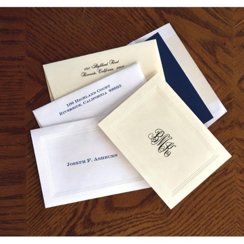 Pack of 25 Triple Beveled Border Folded Note Cards