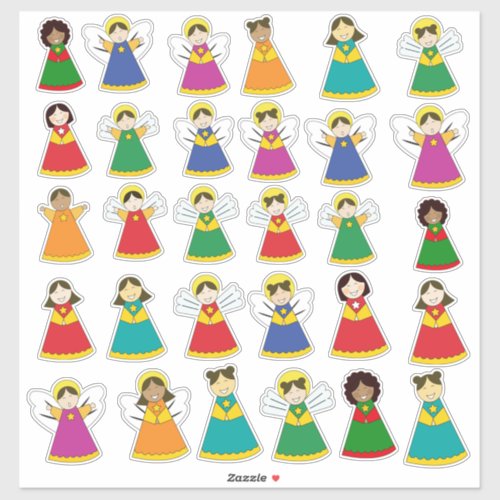 Pack of 30 angels and singing children stickers