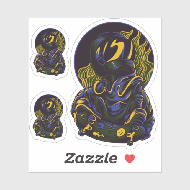 Pack of 3 Spaceman Sticker (Sheet)
