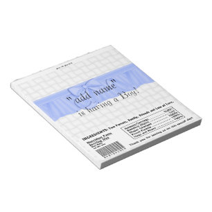 Pack of Baby Shower Candy Bar Wrapper Party Favor Notepad