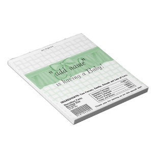 Pack of Baby Shower Candy Bar Wrapper Party Favor Notepad