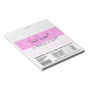 Pack of Baby Shower Candy Bar Wrapper Party Favor Notepad
