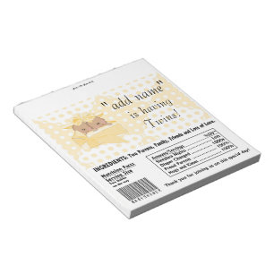 Pack of Baby Shower Candy Bar Wrappers Party Favor Notepad