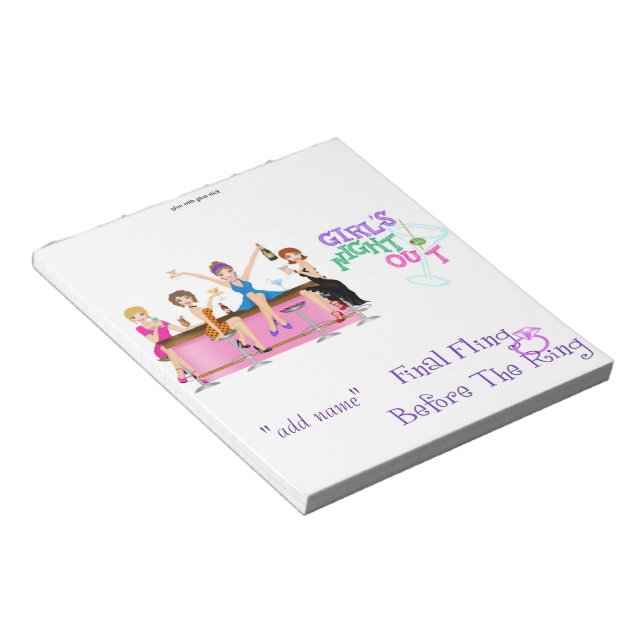 Pack of Bachelorette Candy Bar Wrapper Party Favor Notepad (Angled)