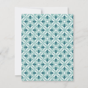 Pack of Blank Flat Note Cards in Petaline (Teal)