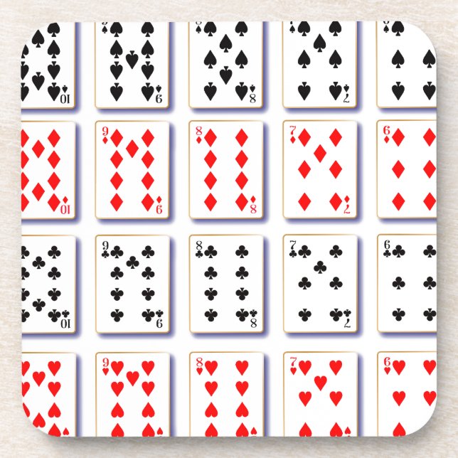 Pack of Cards On White Beverage Coaster (Front)