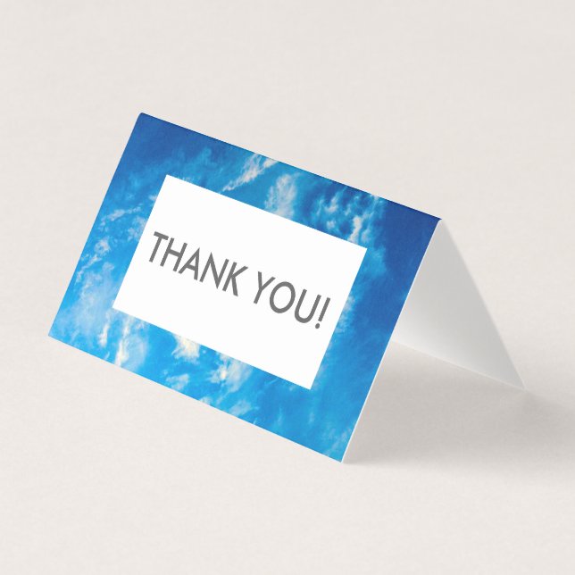 Pack of Clouds Thank You Cards with editable text (Front)
