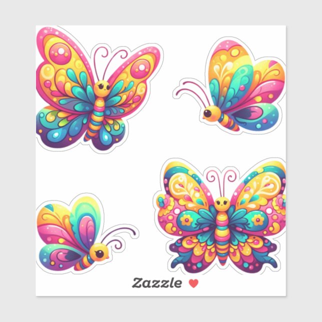 pack of colorful butterflies sticker (Sheet)