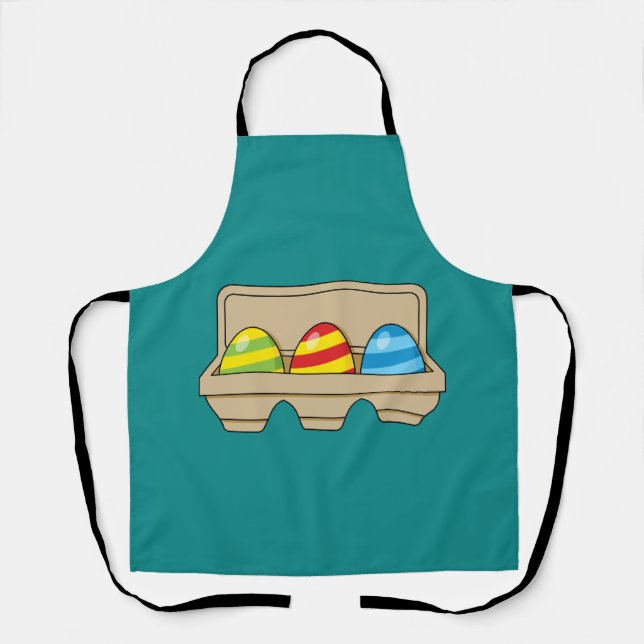 Pack of Colorful Cartoon Easter Eggs Apron (Front)