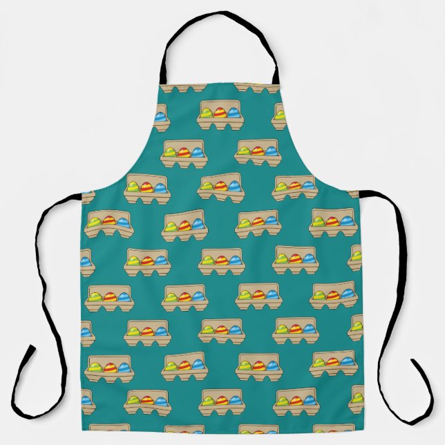 Pack of Colorful Cartoon Easter Eggs Apron (Front)