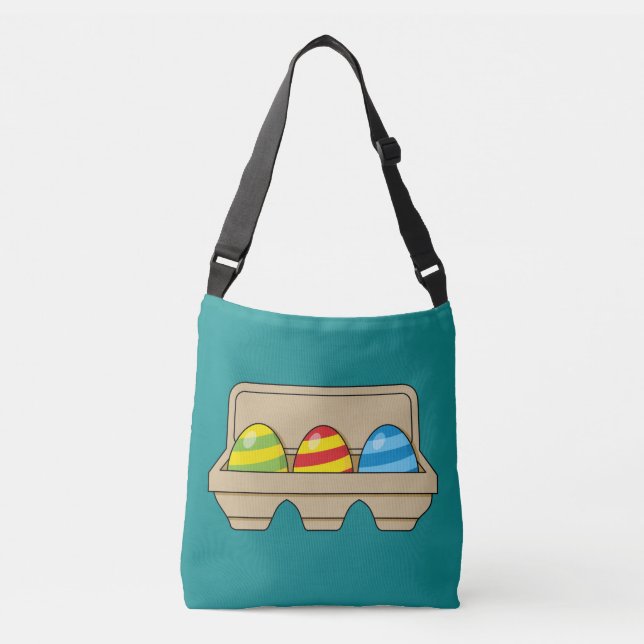 Pack of Colorful Cartoon Easter Eggs Crossbody Bag (Front)