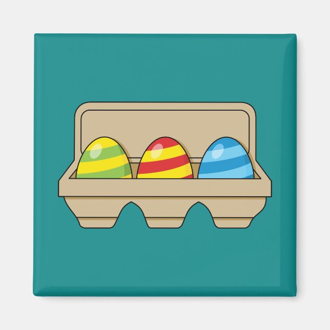 Pack of Colorful Cartoon Easter Eggs Magnet (Front)