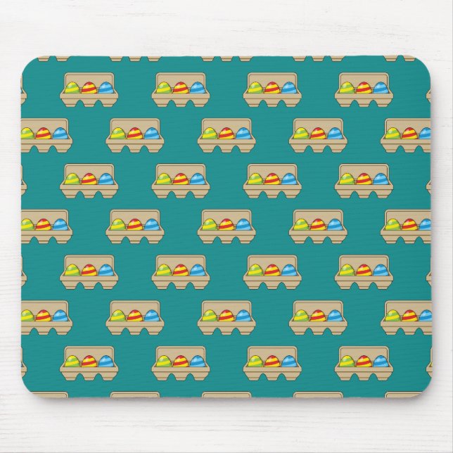 Pack of Colorful Cartoon Easter Eggs Mouse Pad (Front)
