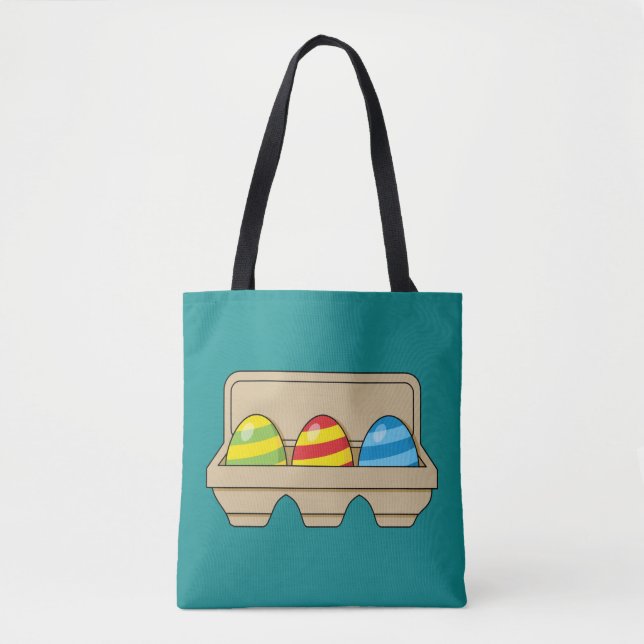 Pack of Colorful Cartoon Easter Eggs Tote Bag (Front)