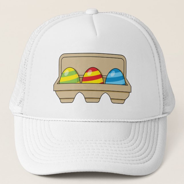 Pack of Colorful Cartoon Easter Eggs Trucker Hat (Front)