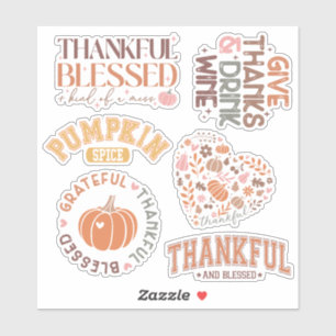 Pack of Cute Fall Inspired &Thanksgiving Designs Sticker