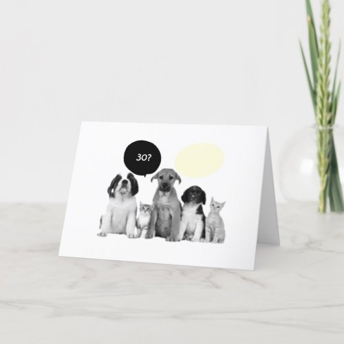 PACK OF DOGS 30th BIRTHDAY COMPLIMENT Card