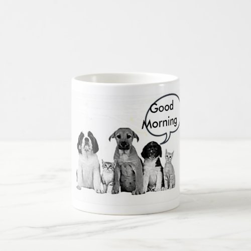 PACK OF DOGS COFFETEA MUG SAYS GOOD MORNING