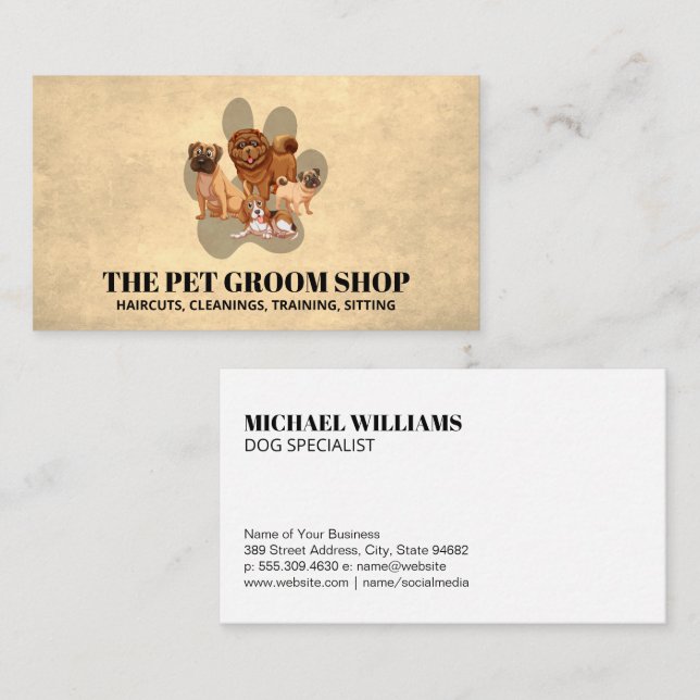 Pack of Dogs | Dog Paw Business Card (Front/Back)