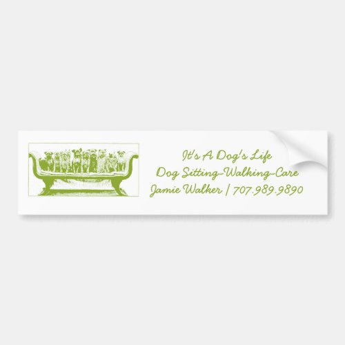 Pack Of Dogs On Sofa Dog Walking And Care Bumper Sticker