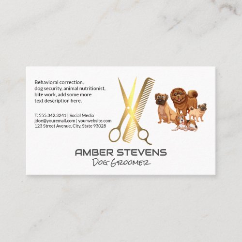 Pack of Dogs  Scissors Comb Business Card