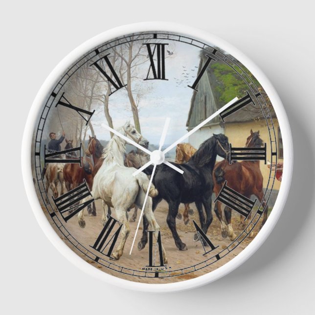 Pack of Horses circa 1878 Clock (Front)