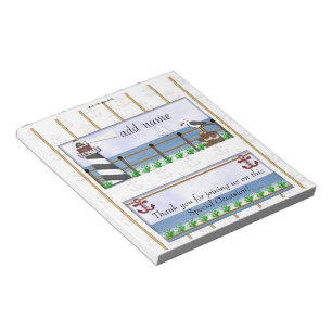 Pack of Nautical Party Candy Bar Wrapper Favor Notepad