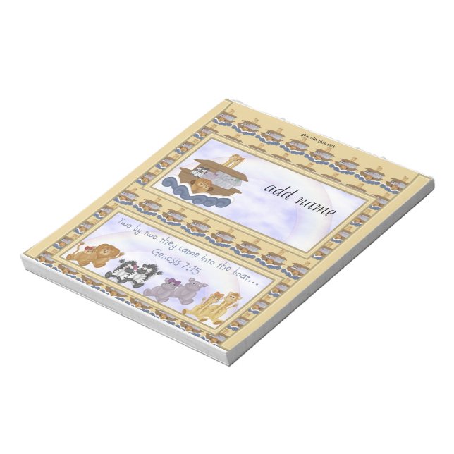 Pack of Noahs Ark Candy Bar Wrapper Party Favor Notepad (Rotated)