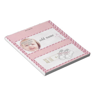 Pack of Pink Baptism Candy Bar Wrapper Party Favor Notepad