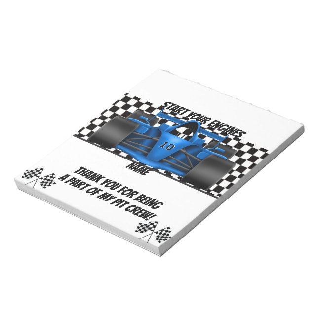 Pack of Race Car Birthday Candy Bar Wrapper Favor Notepad (Rotated)