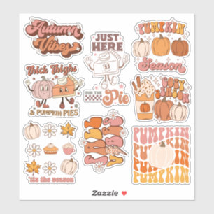 Pack of Retro Fall and Thanksgiving Designs Sticker