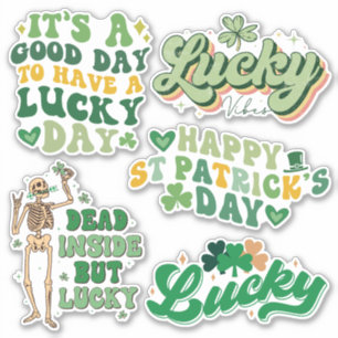 Pack of Retro St. Patrick's Day Vinyl Sticker