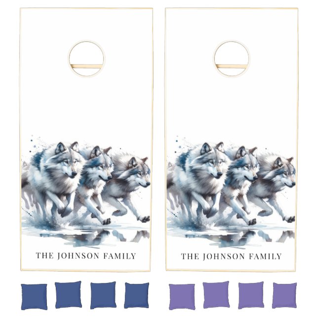 Pack Of Wolves Running  Cornhole Set (Set)