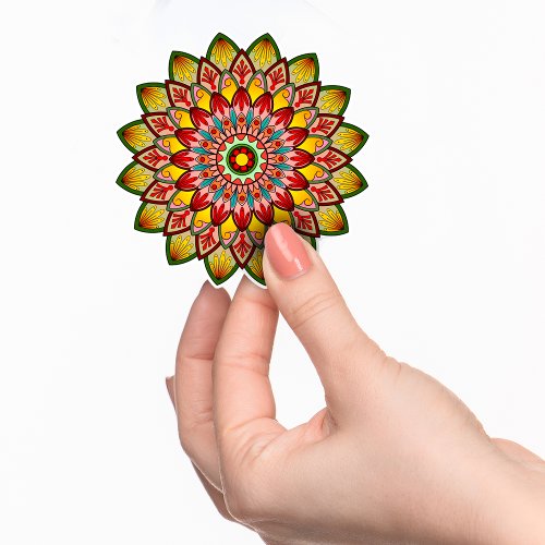 Pack of Yellow and red mandala Sticker
