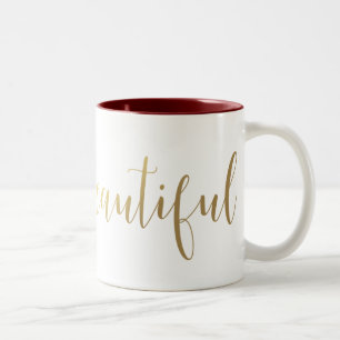 Pack to two colors, 325 ml Hello Beautiful Gold Two-Tone Coffee Mug