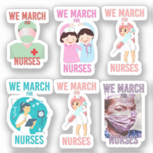 [Pack] We March for Nurses   Cute Nurse Love Sticker