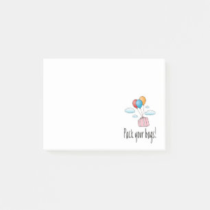 Pack your bags and let’s go on holiday post-it notes