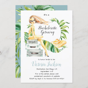 Pack your bags Bachelorette Getaway Luggage Invitation