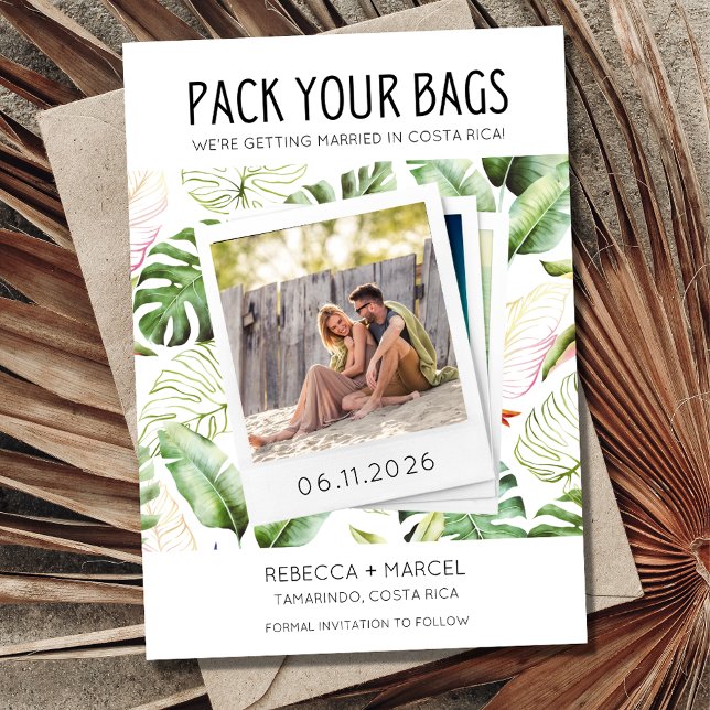 Pack Your Bags Costa Rica Photo Wedding Save The Date (Creator Uploaded)