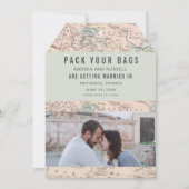 Pack Your Bags Europe Map Destination Wedding Save The Date (Front)
