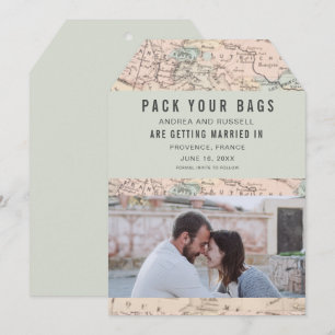 Pack Your Bags Europe Map Destination Wedding Save The Date