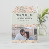 Pack Your Bags Europe Map Destination Wedding Save The Date (Standing Front)