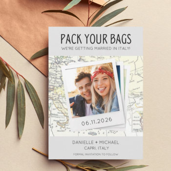 Pack Your Bags Italy Destination Wedding  Save The Date by stylelily at Zazzle