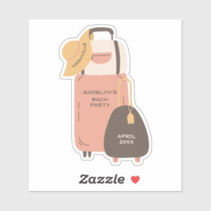 Pack Your Bags Luggage Destination Bachelorette Sticker