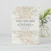 Pack Your Bags Mexico Map Photo Wedding  Save The Date (Standing Front)