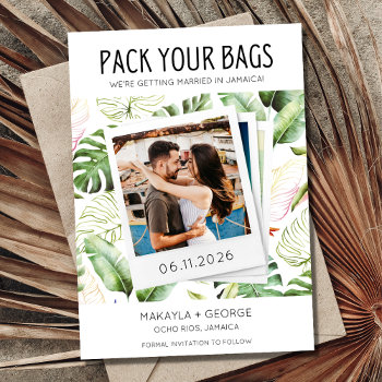 Pack Your Bags Photo Jamaica Wedding Save The Date by stylelily at Zazzle