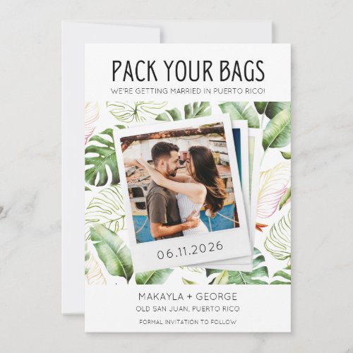 Pack Your Bags Photo Puerto Rico Wedding Save The Date