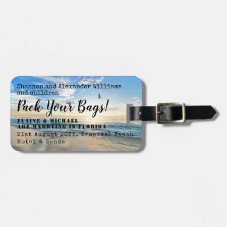 Pack Your Bags! Photo Save The Date Destination Luggage Tag