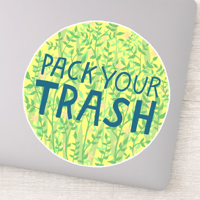 PACK YOUR TRASH No Littering Circle Art Sticker (Detail)