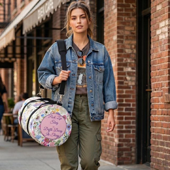 Pack, Zip, Sling - Vibrant Floral Fun Duffle Bag (Creator Uploaded)
